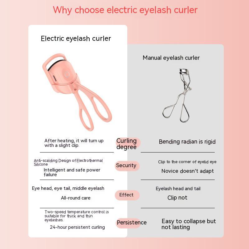 Eyelash Curler Portable Electric Heated Comb Eye Lash Long Lasting Eyelashes Curls Thermal Eyelash Curler Makeup Tools Heated Eyelash Curlers,Rechargeable Electric Eyelash Curler,Handheld Eyelash Heat