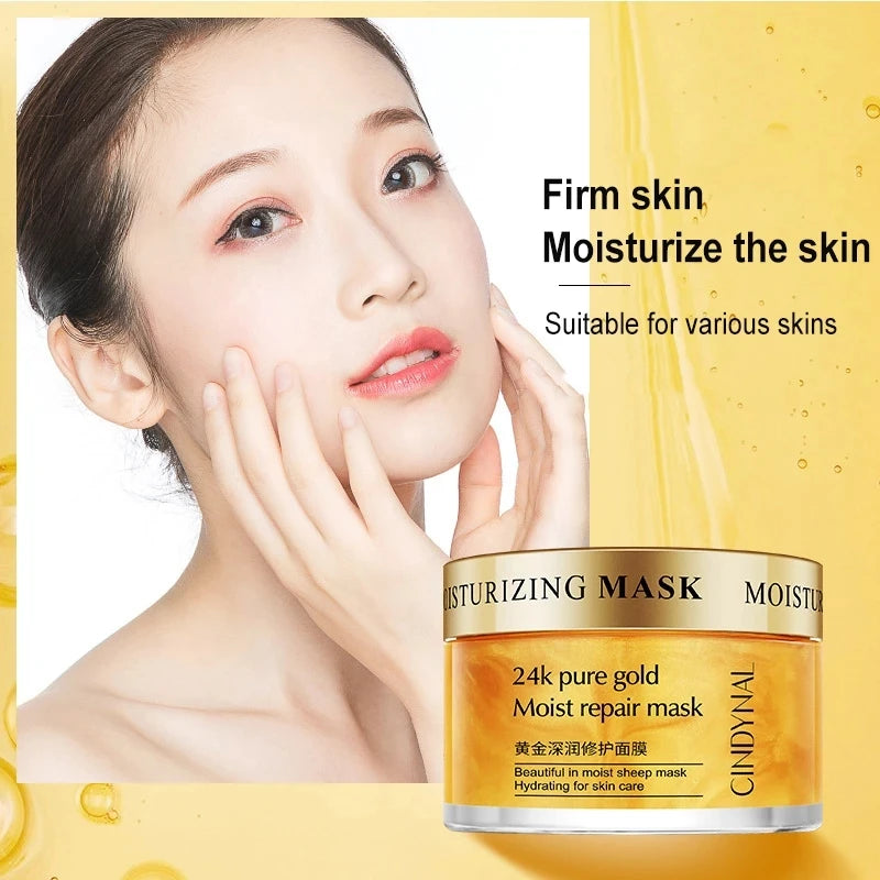 120g 24K Golden Face Cream Collagen Moisturizer Moisturizing Cream Sleeping Mask Firming Nourishing Hydrating Face Skin Care