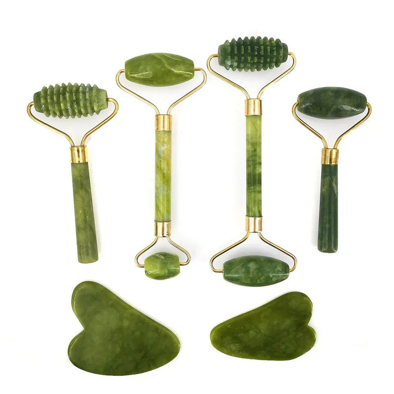 Face Massager Guasha Natural Jade Roller Scraper Board Facial Skin Care Tools Roller Massage Beauty Slimming Facial Skin Care