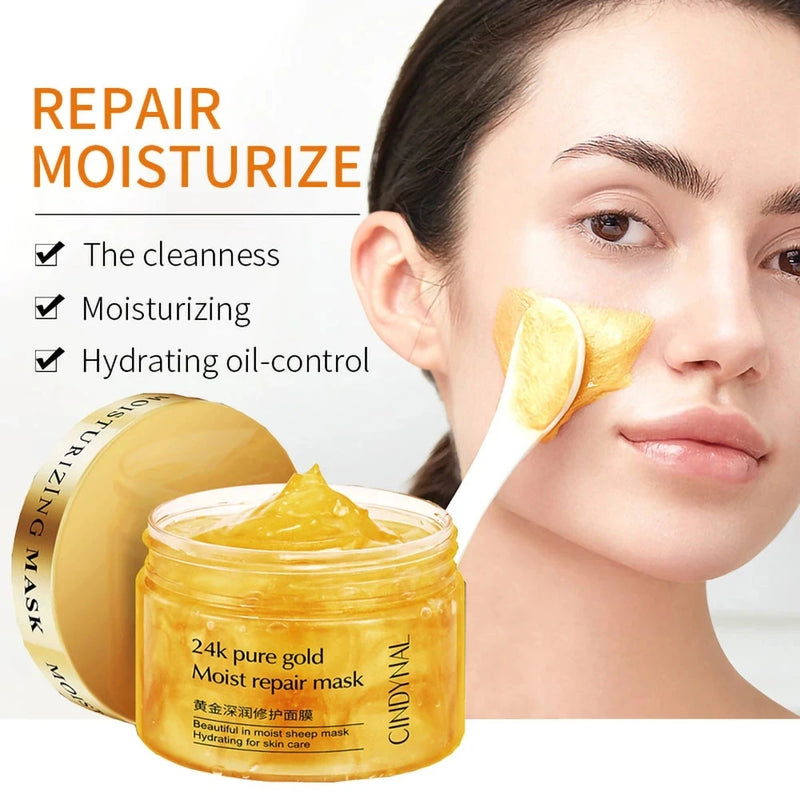 120g 24K Golden Face Cream Collagen Moisturizer Moisturizing Cream Sleeping Mask Firming Nourishing Hydrating Face Skin Care