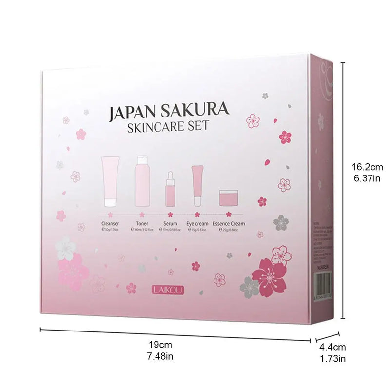 5/3pcs/Set Sakura Skin Care Sets Face Cream Serum Toner Facial Cleanser Sunscreen Eye Cream Gift Box Face Skin Care Set Product